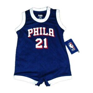 Joel Embiid Philadelphia 76ers Baby Infant Jersey Romper One Piece Sz. 12 Month